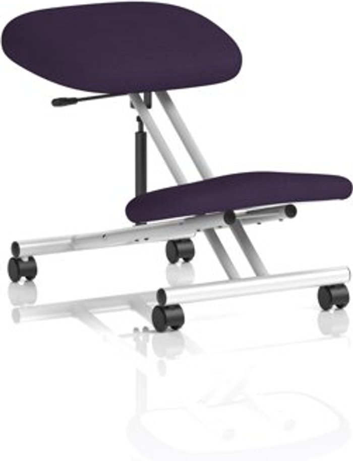 Office Monster | Kneeler Kneeling Stool Silver Frame Bespoke Colour Tansy Purple Kneeler Kneeling Stool Silver Frame Bespoke Colour Tansy Purple