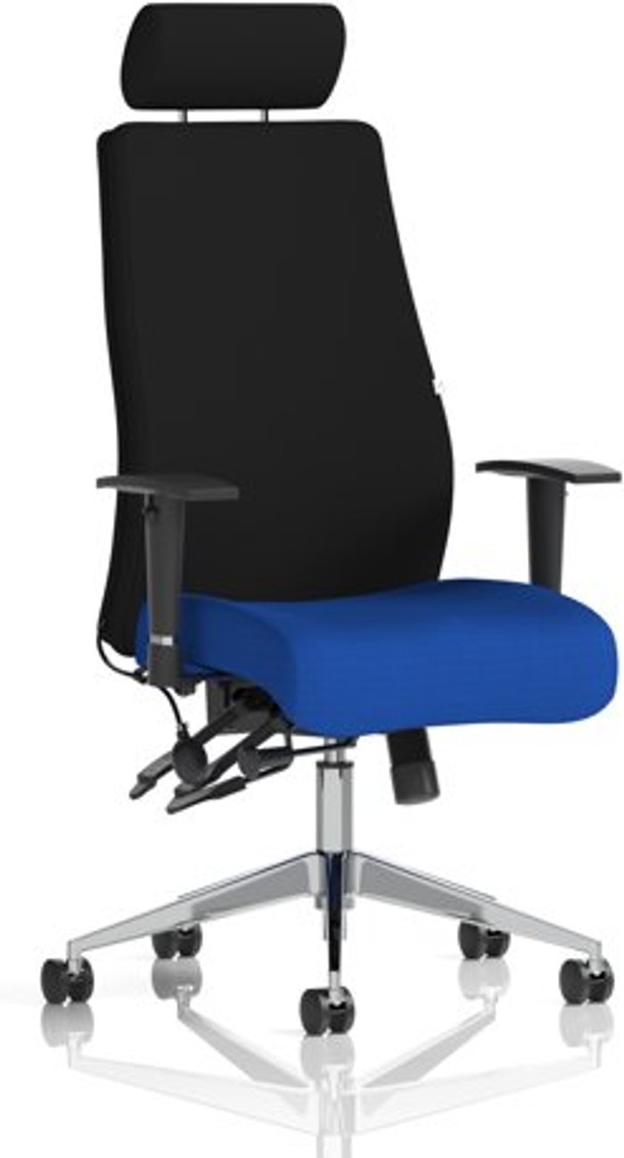 Office Monster | Onyx Onyx Bespoke Colour Seat With Headrest Admiral Blue Onyx Onyx Bespoke Colour Seat With Headrest Admiral Blue