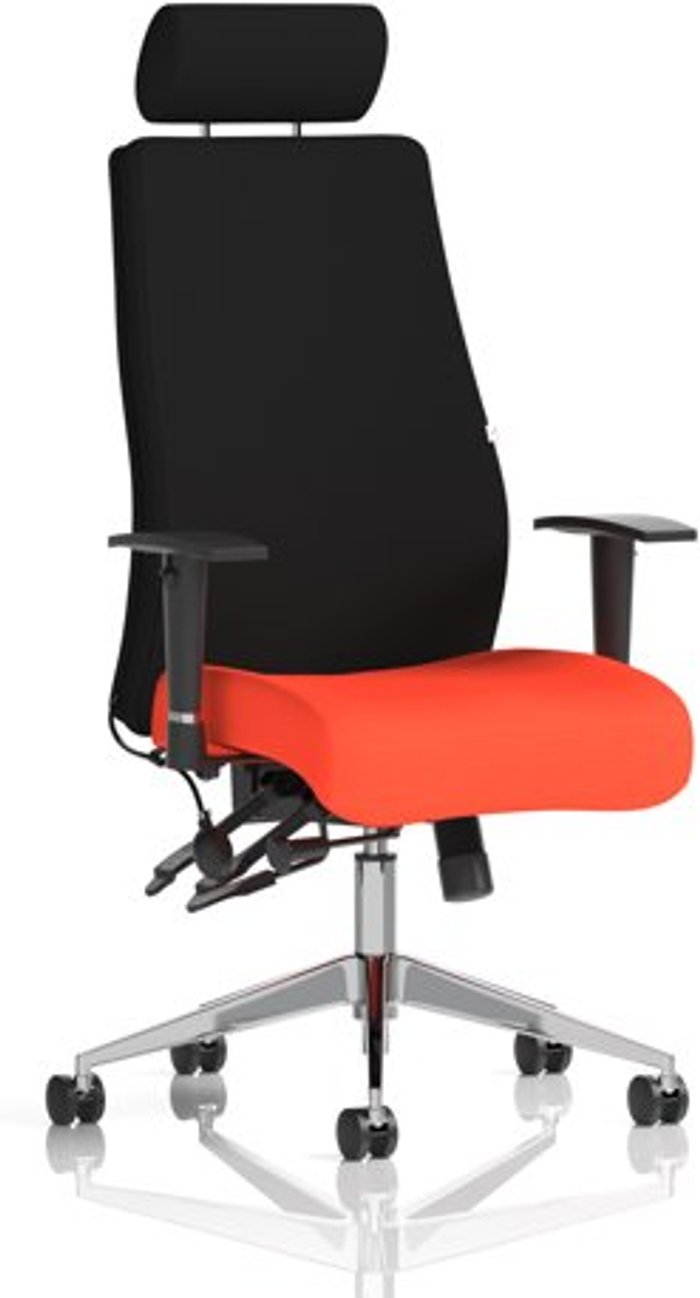 Office Monster | Onyx Onyx Bespoke Colour Seat With Headrest Orange Onyx Onyx Bespoke Colour Seat With Headrest Orange