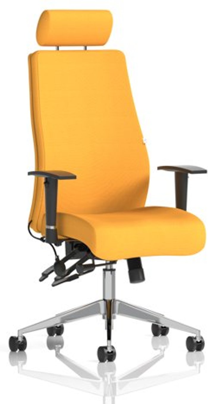 Office Monster | Onyx Onyx Bespoke Colour With Headrest Yellow Onyx Onyx Bespoke Colour With Headrest Yellow