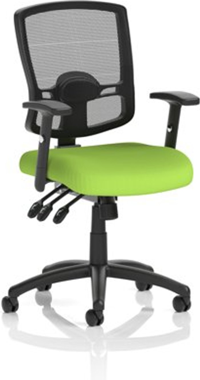 Office Monster | Portland Portland III Black Mesh Back Bespoke Colour Seat Lime Portland Portland III Black Mesh Back Bespoke Colour Seat Lime