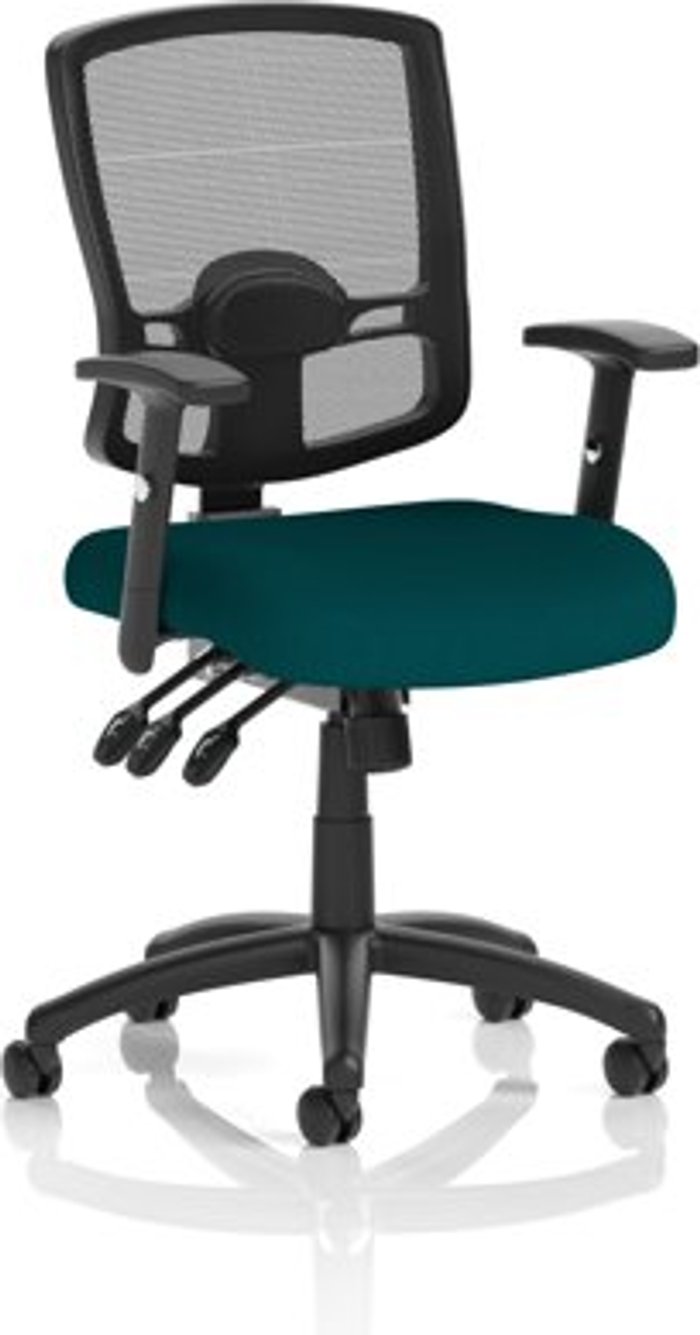 Office Monster | Portland Portland III Black Mesh Back Bespoke Colour Seat Teal Portland Portland III Black Mesh Back Bespoke Colour Seat Teal