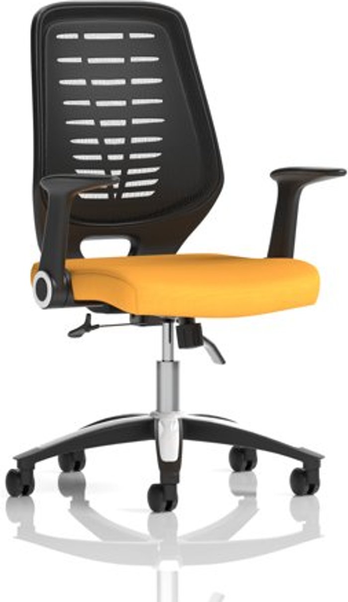 Office Monster | Relay Relay Task Operator Chair Bespoke Colour Black Back Yellow Relay Relay Task Operator Chair Bespoke Colour Black Back Yellow