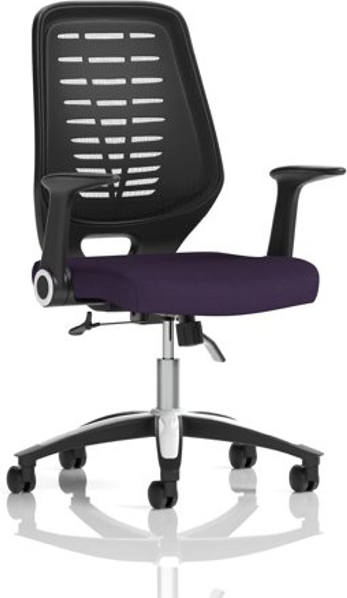 Office Monster | Relay Relay Task Operator Chair Bespoke Colour Black Back Purple Relay Relay Task Operator Chair Bespoke Colour Black Back Purple