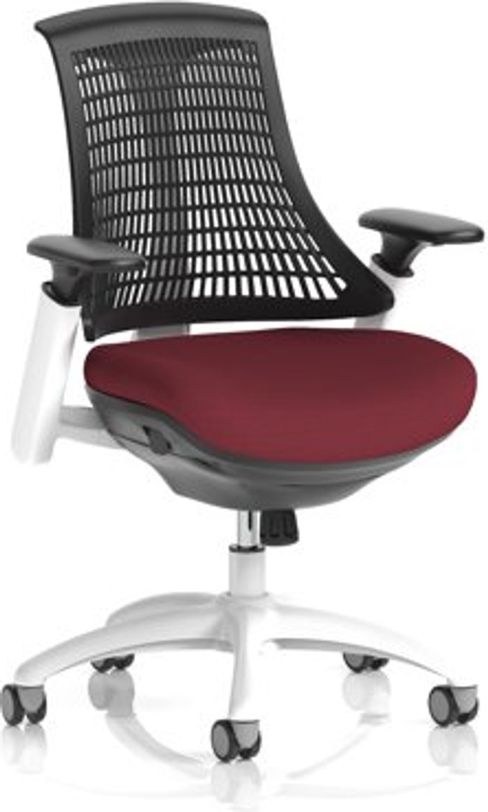 Office Monster | Flex Flex Task Operator Chair White Frame Black Back Bespoke Colour Seat Ginseng Chilli Flex Flex Task Operator Chair White Frame Black Back Bespoke Colour Seat Ginseng Chilli