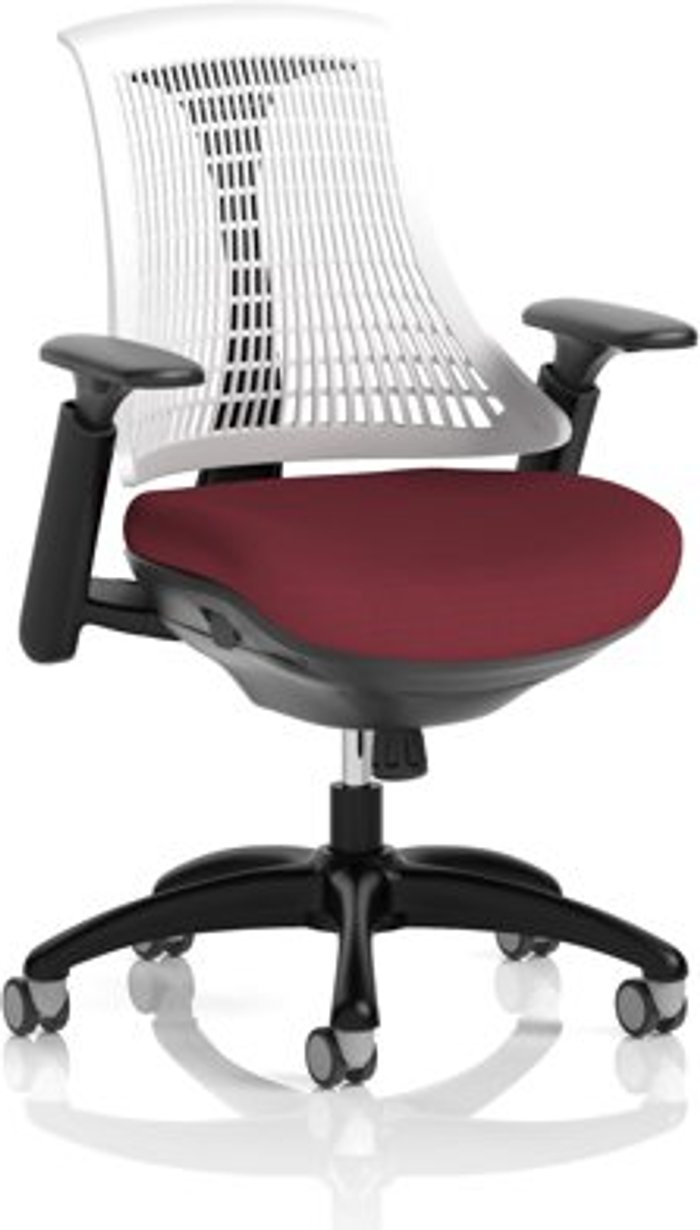 Office Monster | Flex Flex Task Operator Chair Black Frame White Back Bespoke Colour Seat Ginseng Chilli Flex Flex Task Operator Chair Black Frame White Back Bespoke Colour Seat Ginseng Chilli