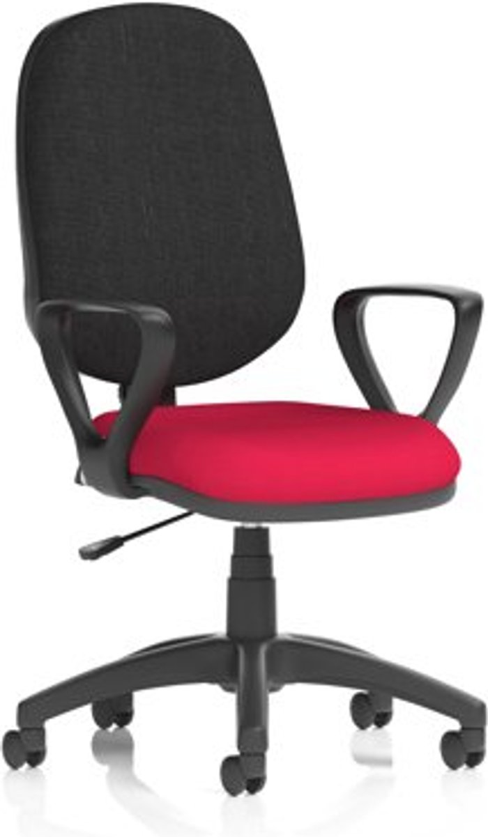 Office Monster | Eclipse I Eclipse I Lever Task Operator Chair Black Back Bespoke Seat With Loop Arms In Bergamot Cherry Eclipse I Eclipse I Lever Task Operator Chair Black Back Bespoke Seat With Loop Arms In Bergamot Cherry