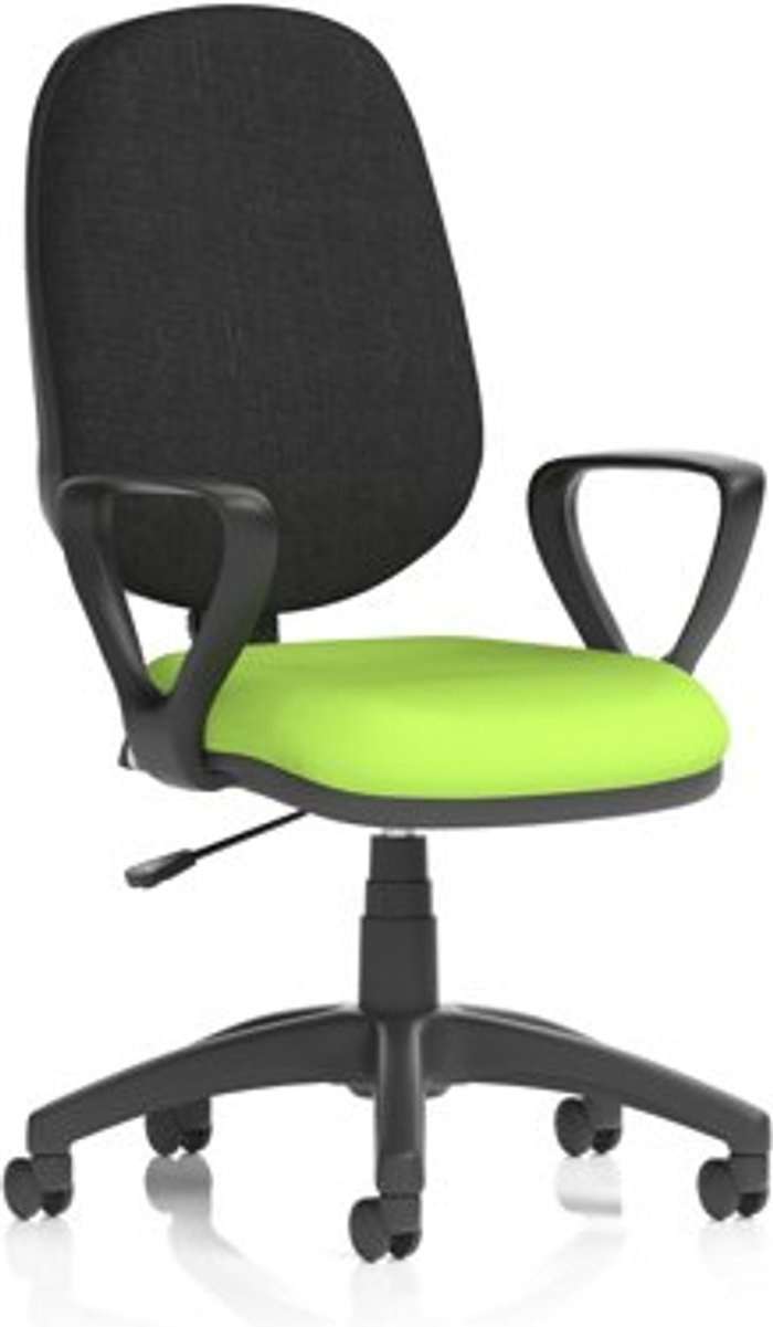 Office Monster | Eclipse I Eclipse I Lever Task Operator Chair Black Back Bespoke Seat With Loop Arms In Lime Eclipse I Eclipse I Lever Task Operator Chair Black Back Bespoke Seat With Loop Arms In Lime