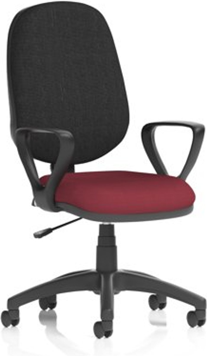 Office Monster | Eclipse I Eclipse I Lever Task Operator Chair Black Back Bespoke Seat With Loop Arms In Ginseng Chilli Eclipse I Eclipse I Lever Task Operator Chair Black Back Bespoke Seat With Loop Arms In Ginseng Chilli