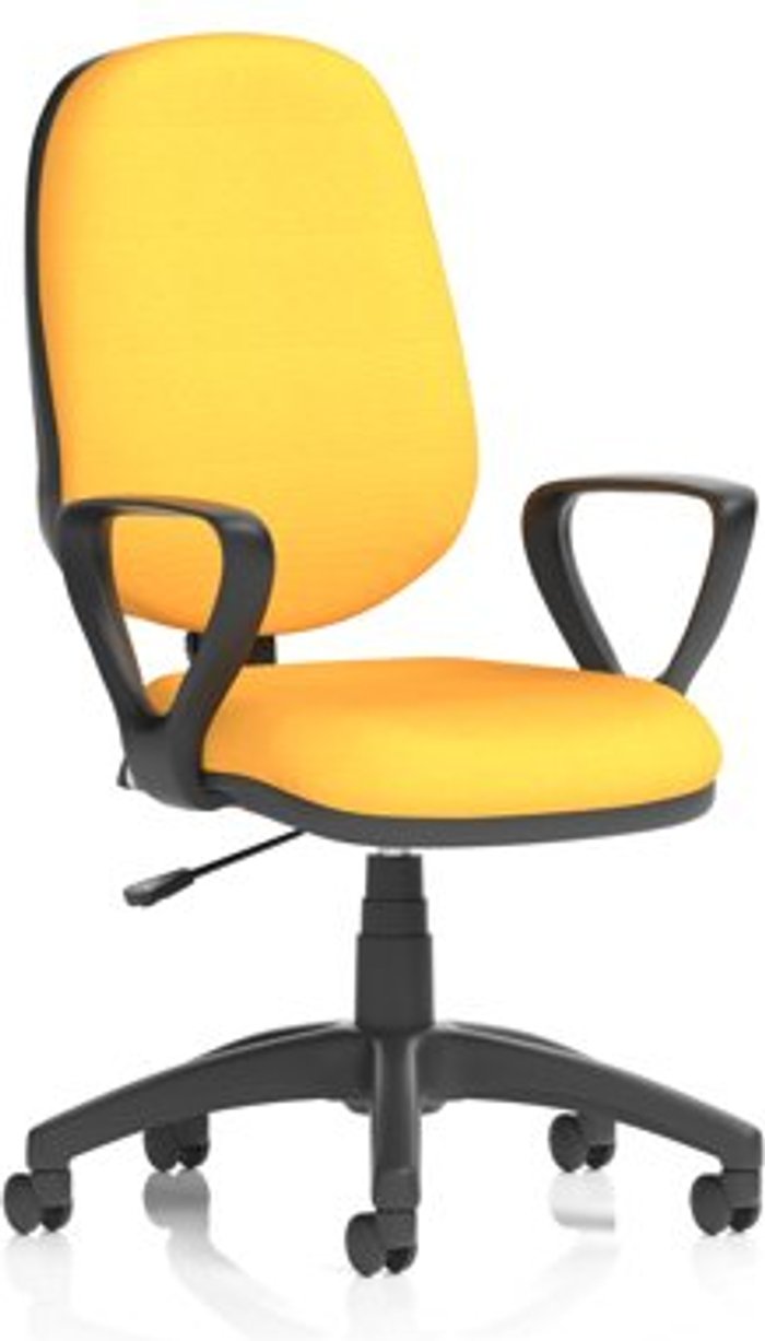 Office Monster | Eclipse I Eclipse I Lever Task Operator Chair Bespoke With Loop Arms In Yellow Eclipse I Eclipse I Lever Task Operator Chair Bespoke With Loop Arms In Yellow