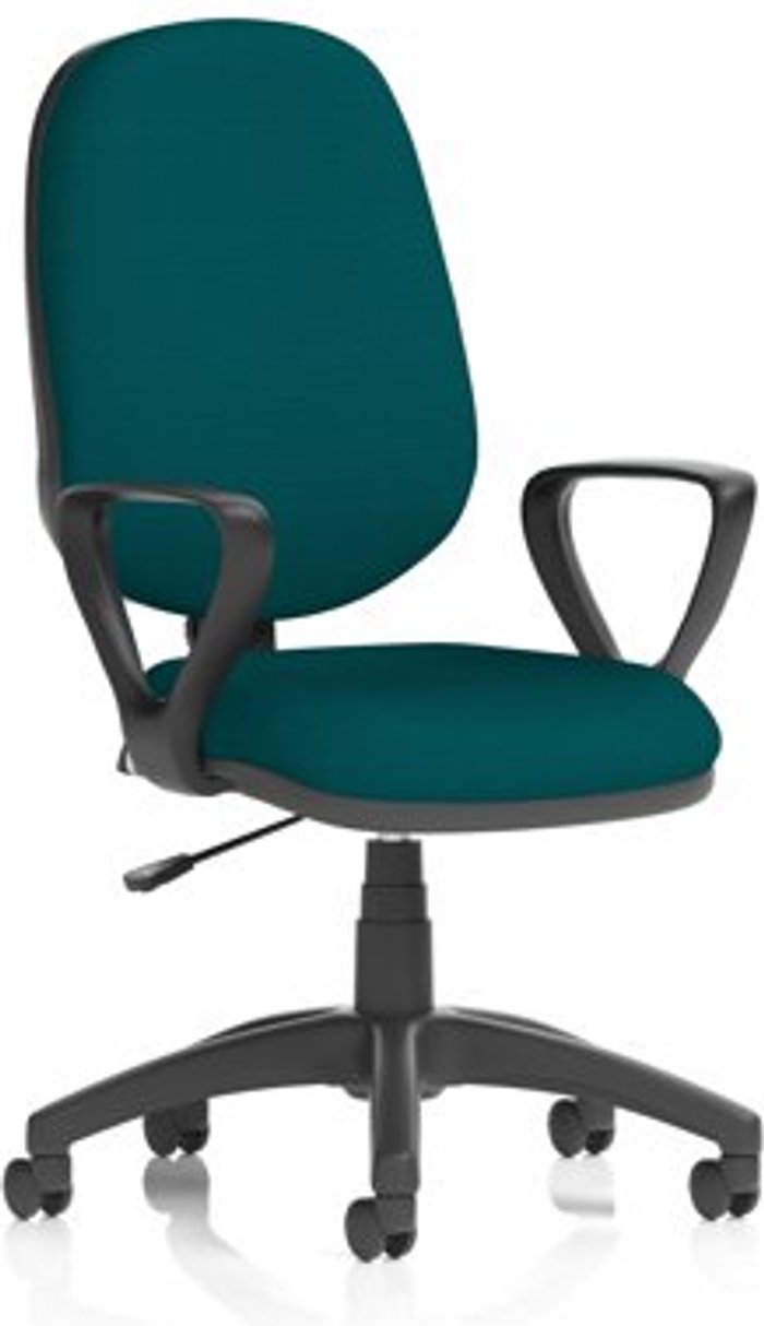 Office Monster | Eclipse I Eclipse I Lever Task Operator Chair Bespoke With Loop Arms In Teal Eclipse I Eclipse I Lever Task Operator Chair Bespoke With Loop Arms In Teal