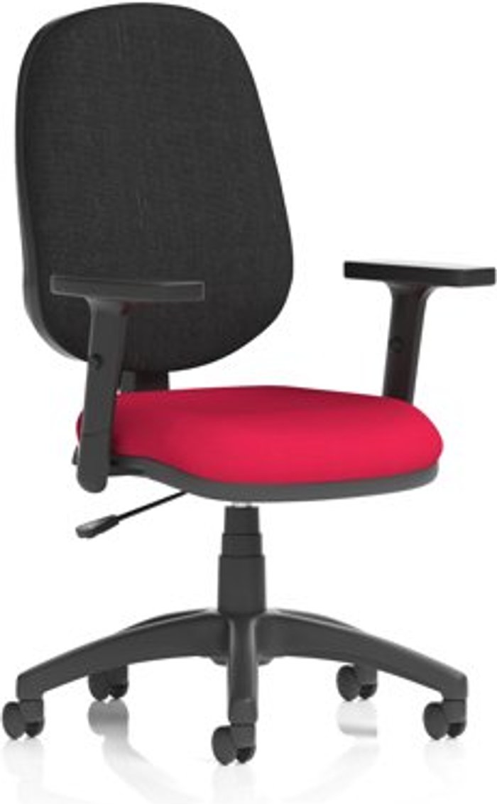 Office Monster | Eclipse I Eclipse I Lever Task Operator Chair Black Back Bespoke Seat With Height Adjustable Arms In Bergamot Cherry Eclipse I Eclipse I Lever Task Operator Chair Black Back Bespoke Seat With Height Adjustable Arms In Bergamot Cherry