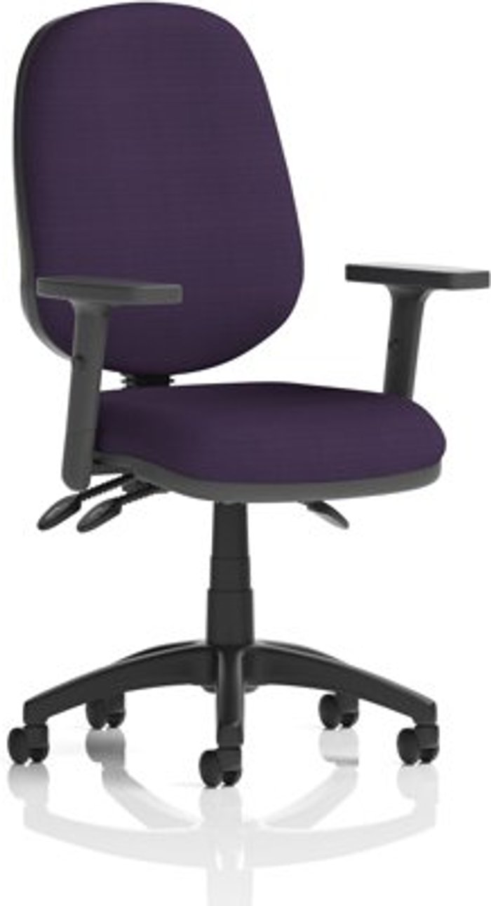 Office Monster | Eclipse III Eclipse III Lever Task Operator Chair Bespoke With Height Adjustable Arms In Purple Eclipse III Eclipse III Lever Task Operator Chair Bespoke With Height Adjustable Arms In Purple