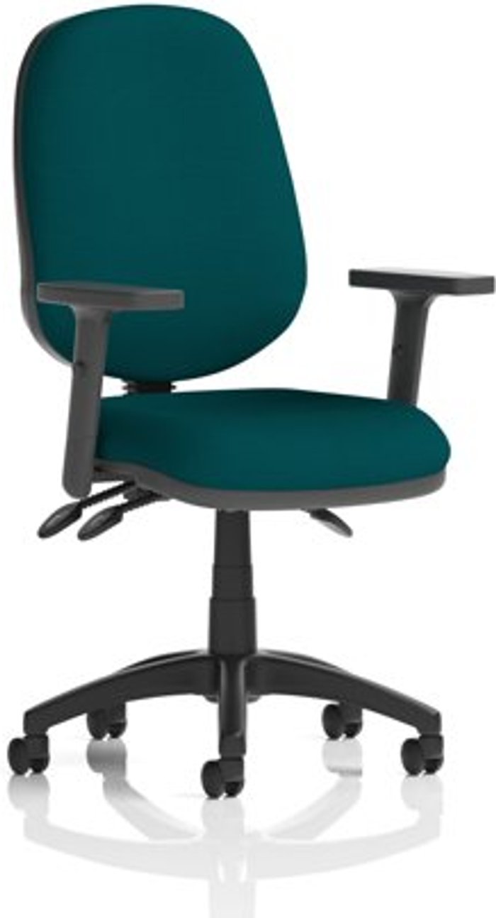 Office Monster | Eclipse III Eclipse III Lever Task Operator Chair Bespoke With Height Adjustable Arms In Teal Eclipse III Eclipse III Lever Task Operator Chair Bespoke With Height Adjustable Arms In Teal