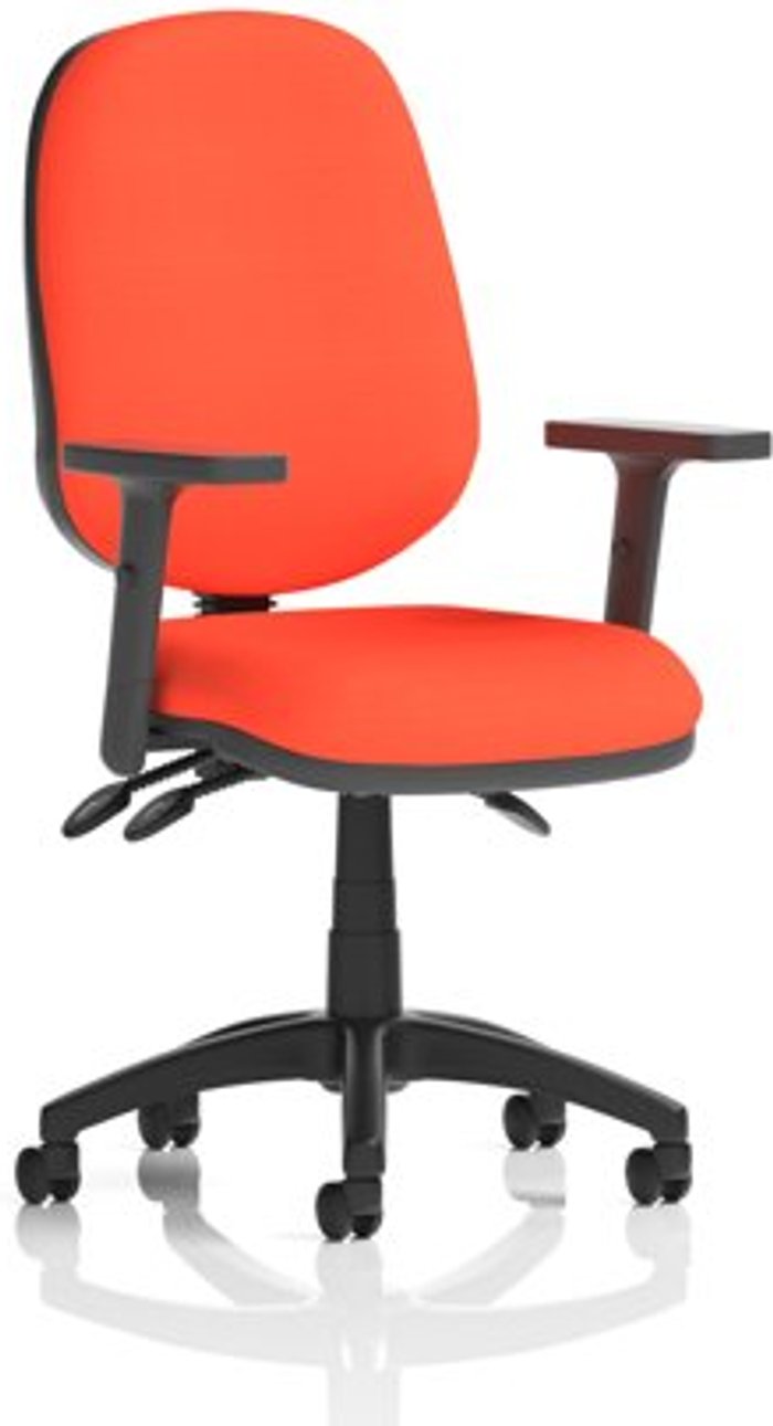 Office Monster | Eclipse III Eclipse III Lever Task Operator Chair Bespoke With Height Adjustable Arms In Orange Eclipse III Eclipse III Lever Task Operator Chair Bespoke With Height Adjustable Arms In Orange