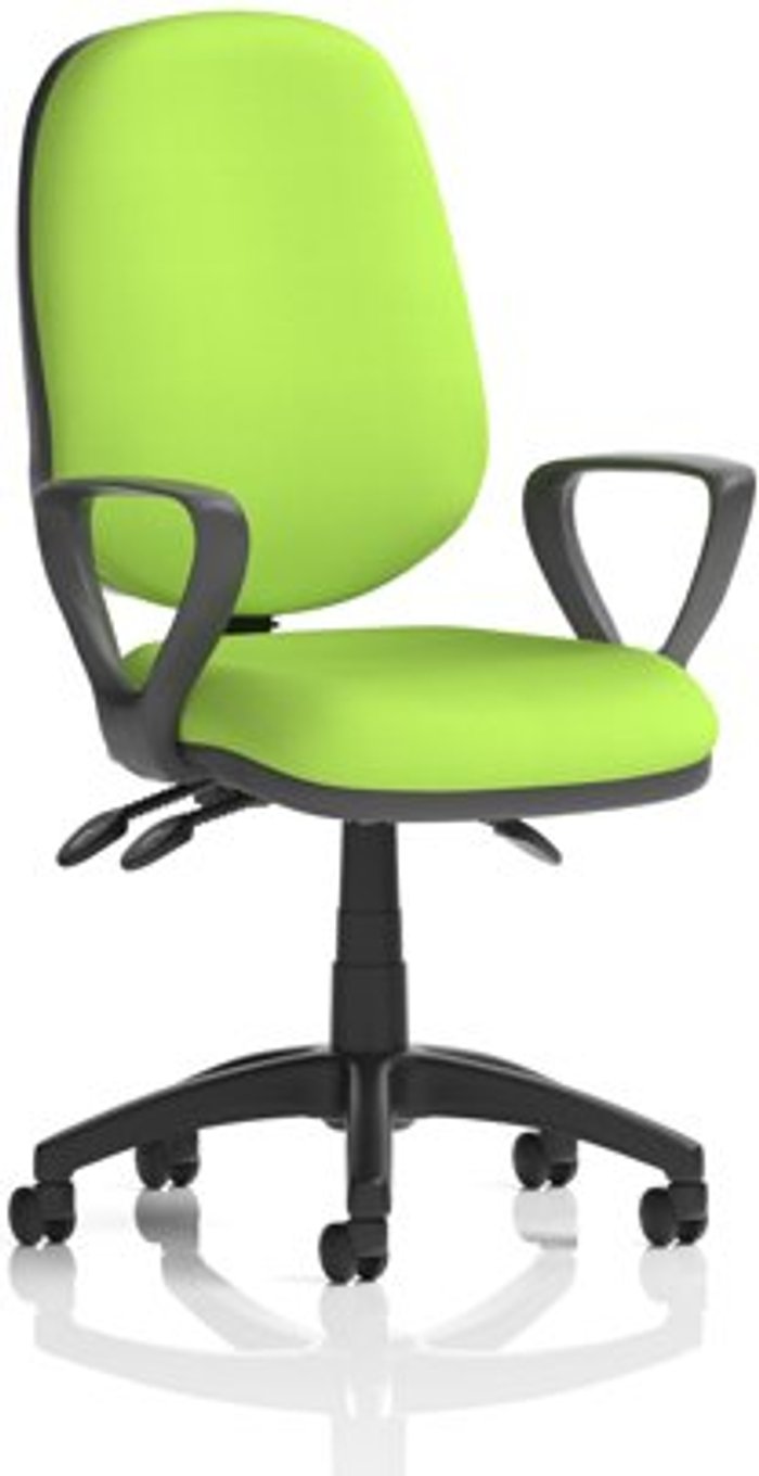 Office Monster | Eclipse III Eclipse III Lever Task Operator Chair Bespoke With Loop Arms In Lime Eclipse III Eclipse III Lever Task Operator Chair Bespoke With Loop Arms In Lime