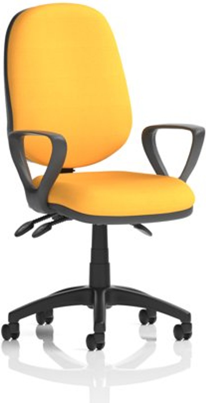 Office Monster | Eclipse III Eclipse III Lever Task Operator Chair Bespoke With Loop Arms In Yellow Eclipse III Eclipse III Lever Task Operator Chair Bespoke With Loop Arms In Yellow