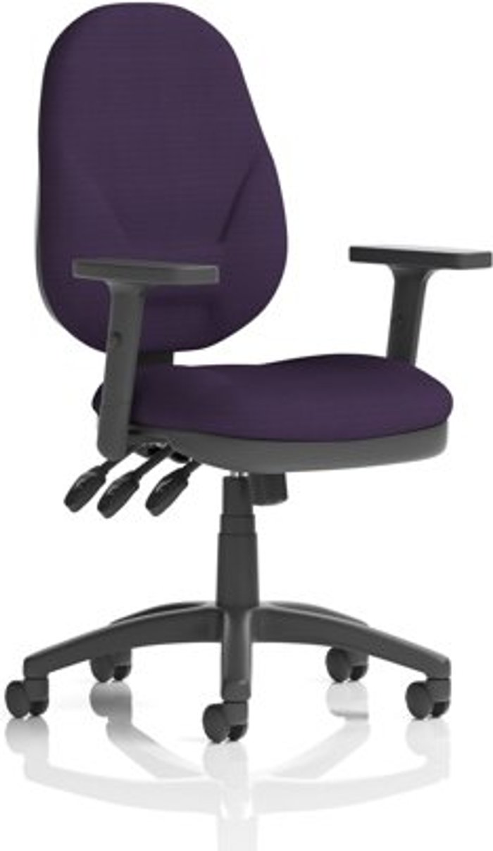 Office Monster | Eclipse XL III Eclipse XL Lever Task Operator Chair Bespoke With Height Adjustable Arms In Purple Eclipse XL III Eclipse XL Lever Task Operator Chair Bespoke With Height Adjustable Arms In Purple