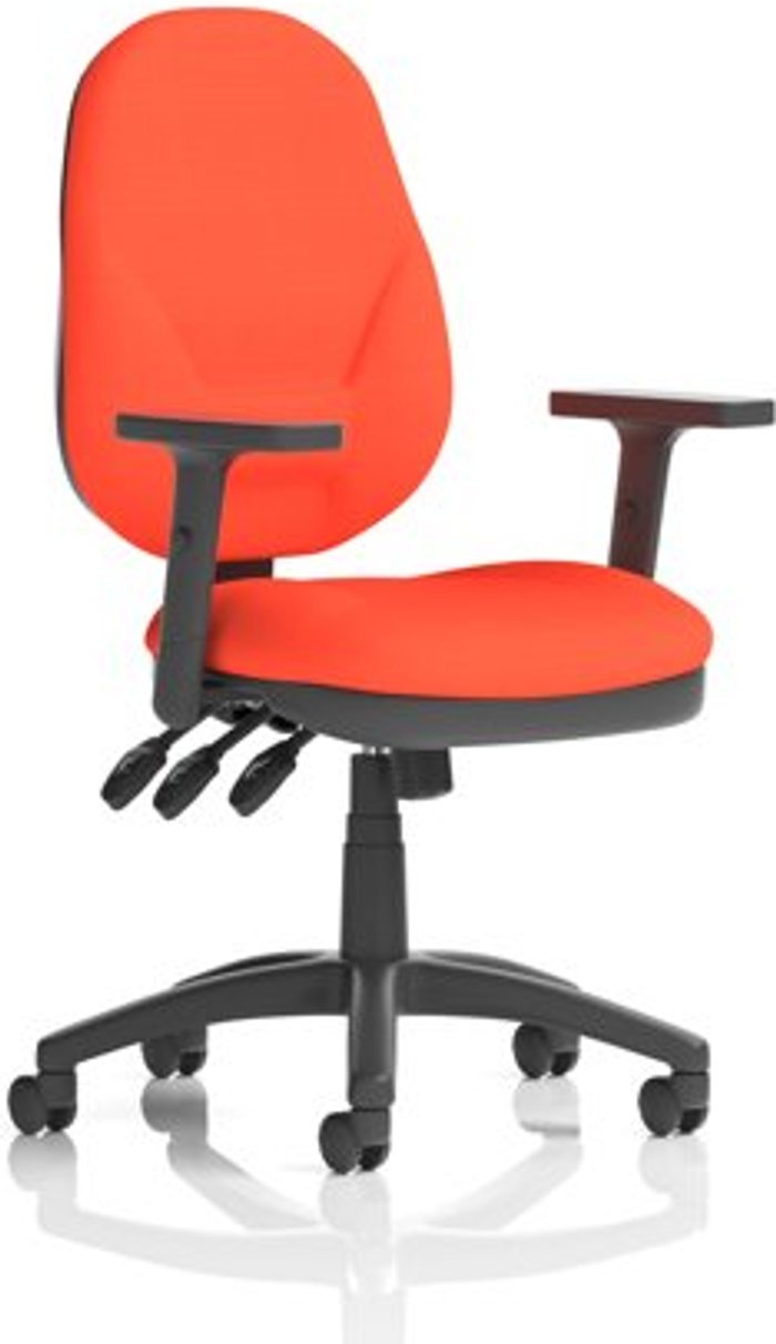 Office Monster | Eclipse XL III Eclipse XL Lever Task Operator Chair Bespoke With Height Adjustable Arms In Orange Eclipse XL III Eclipse XL Lever Task Operator Chair Bespoke With Height Adjustable Arms In Orange