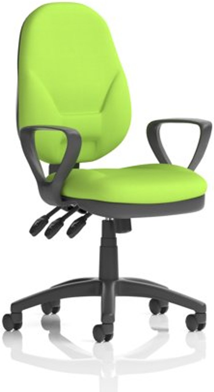 Office Monster | Eclipse XL III Eclipse XL Lever Task Operator Chair Bespoke With Loop Arms In Lime Eclipse XL III Eclipse XL Lever Task Operator Chair Bespoke With Loop Arms In Lime