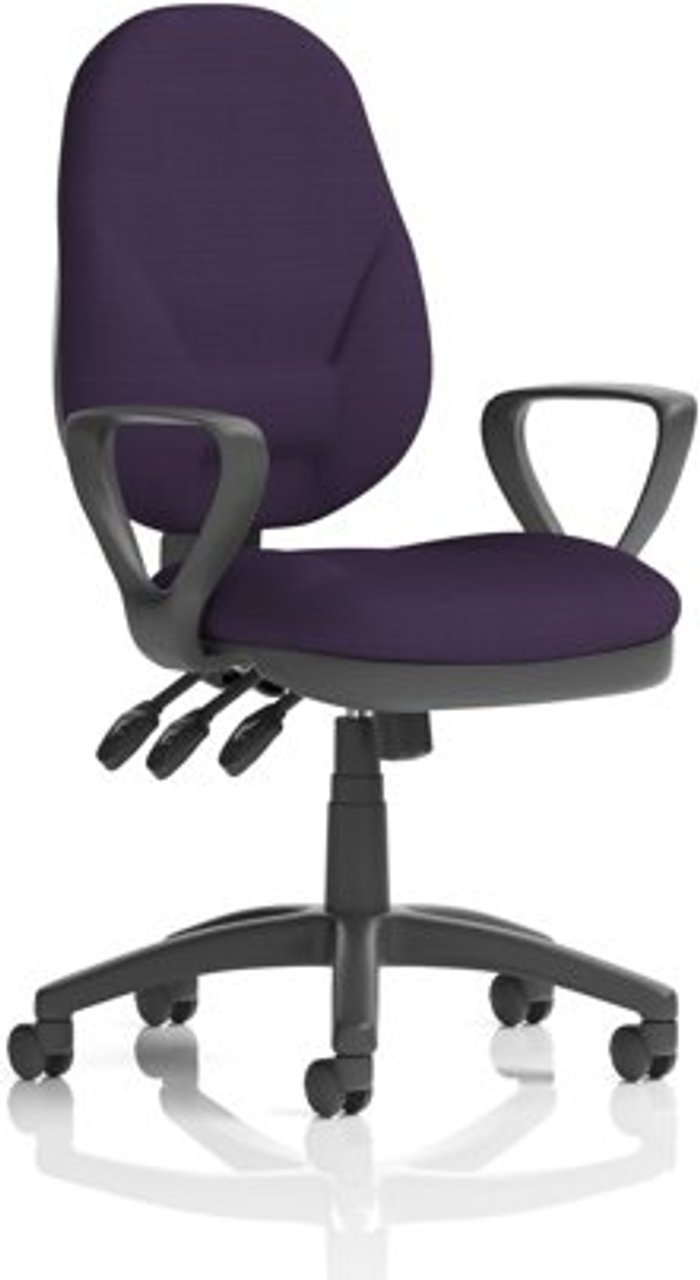 Office Monster | Eclipse XL III Eclipse XL Lever Task Operator Chair Bespoke With Loop Arms In Purple Eclipse XL III Eclipse XL Lever Task Operator Chair Bespoke With Loop Arms In Purple