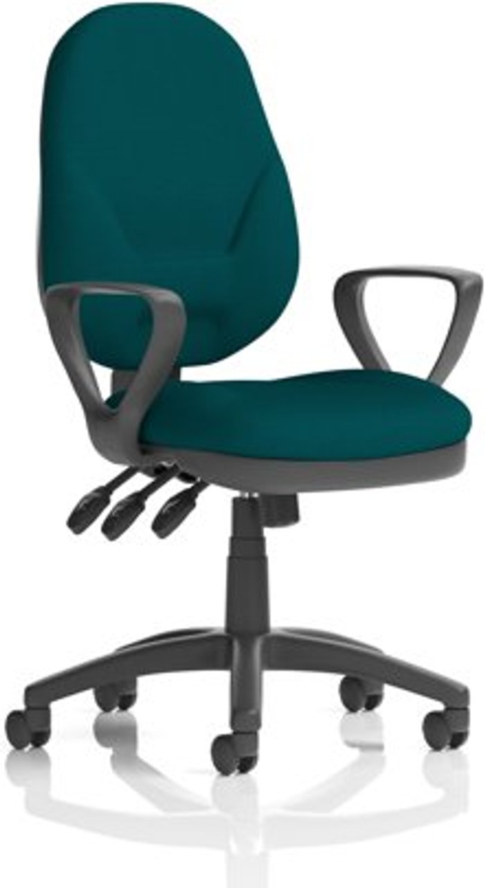 Office Monster | Eclipse XL III Eclipse XL Lever Task Operator Chair Bespoke With Loop Arms In Teal Eclipse XL III Eclipse XL Lever Task Operator Chair Bespoke With Loop Arms In Teal