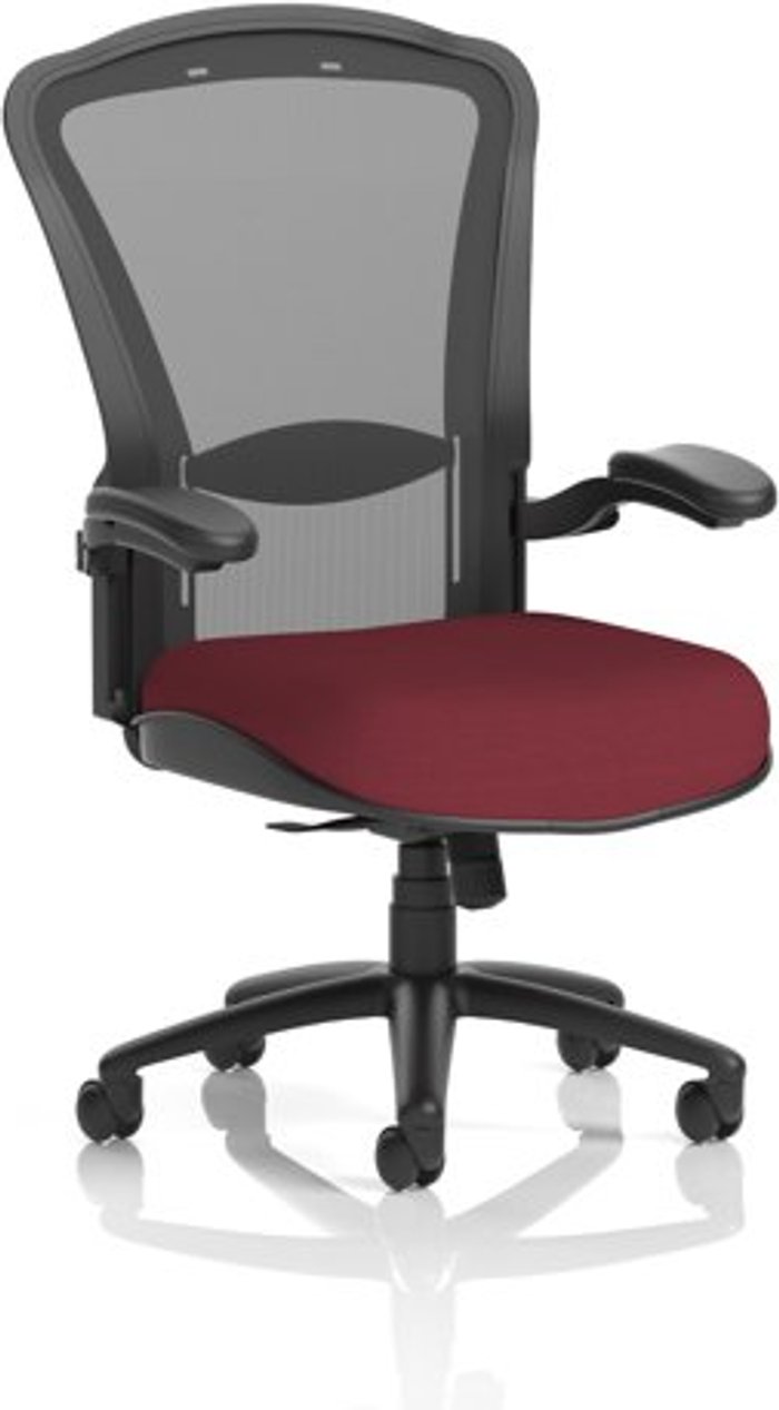 Office Monster | Houston Houston Heavy Duty Task Operator Chair Black Mesh Back Bespoke Seat In Ginseng Chilli Houston Houston Heavy Duty Task Operator Chair Black Mesh Back Bespoke Seat In Ginseng Chilli