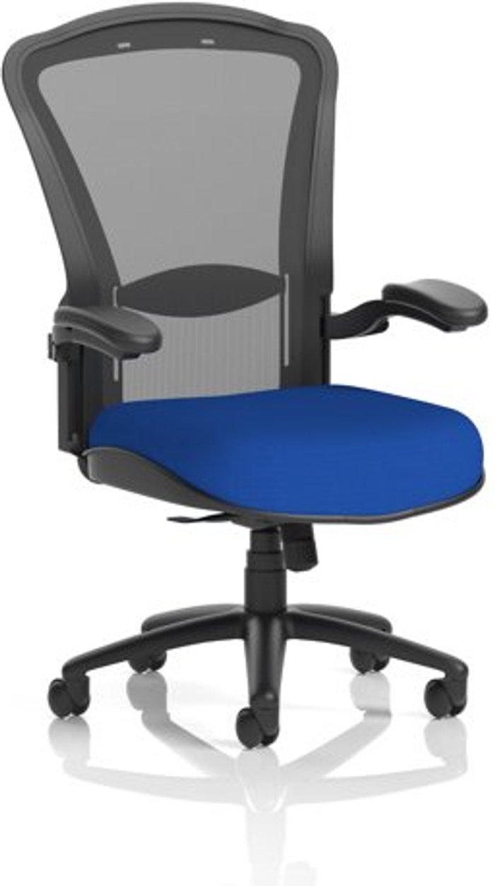 Office Monster | Houston Houston Heavy Duty Task Operator Chair Black Mesh Back Bespoke Seat In Admiral Blue Houston Houston Heavy Duty Task Operator Chair Black Mesh Back Bespoke Seat In Admiral Blue