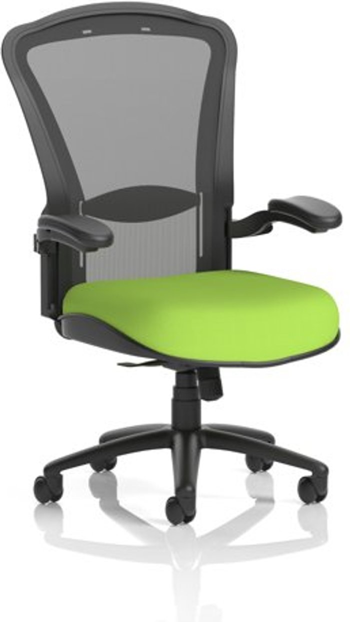 Office Monster | Houston Houston Heavy Duty Task Operator Chair Black Mesh Back Bespoke Seat In Lime Houston Houston Heavy Duty Task Operator Chair Black Mesh Back Bespoke Seat In Lime