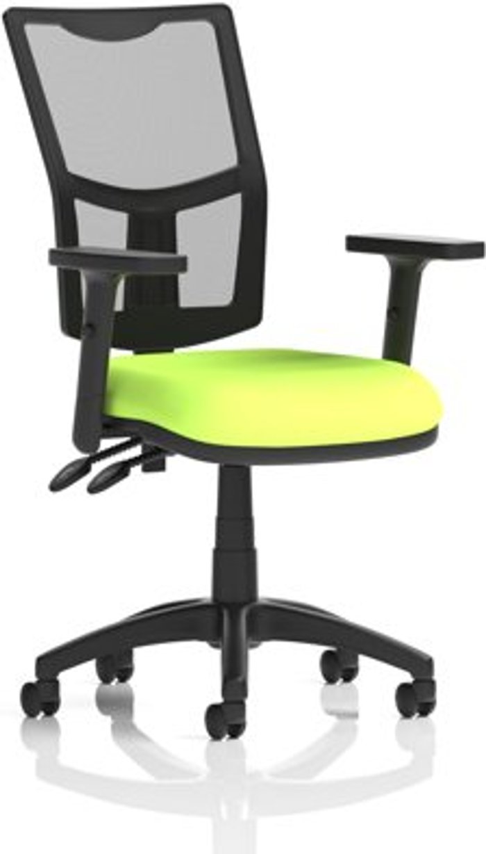 Office Monster | Eclipse II Eclipse II Lever Task Operator Chair Mesh Back With Bespoke Colour Seat in Lime With Height Adjustable Arms Eclipse II Eclipse II Lever Task Operator Chair Mesh Back With Bespoke Colour Seat in Lime With Height Adjustable Arms