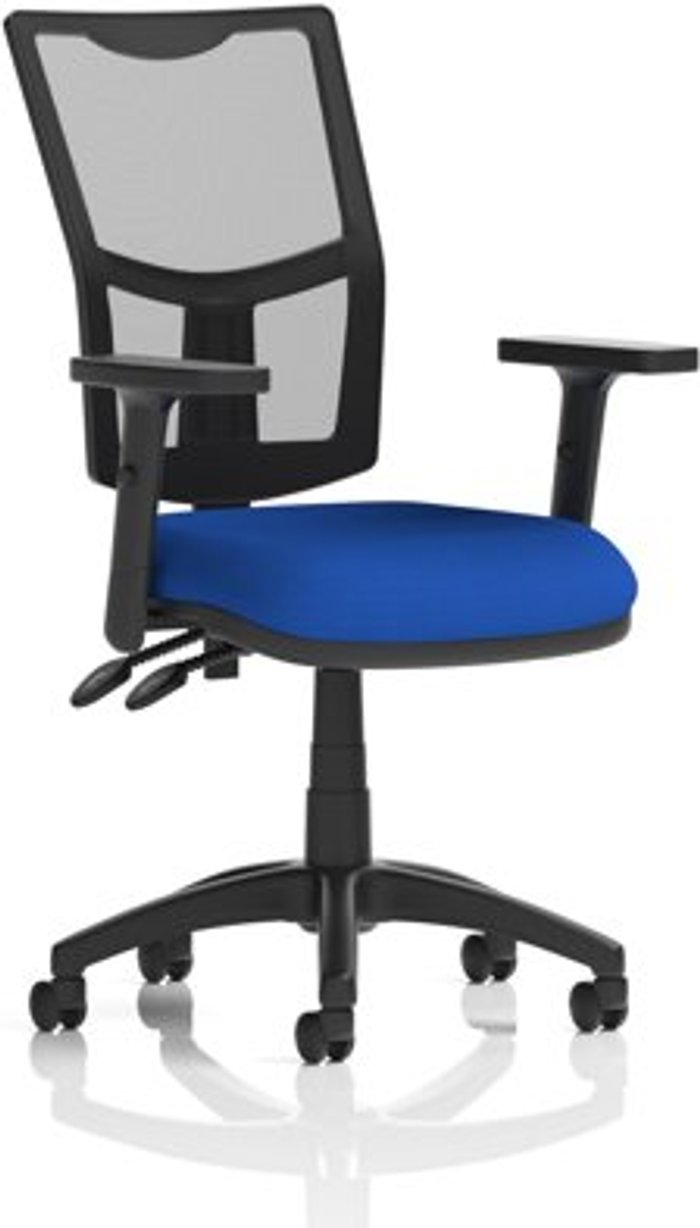 Office Monster | Eclipse II Eclipse II Lever Task Operator Chair Mesh Back With Bespoke Colour Seat in Admiral Blue With Height Adjustable Arms Eclipse II Eclipse II Lever Task Operator Chair Mesh Back With Bespoke Colour Seat in Admiral Blue With Height Adjustable Arms