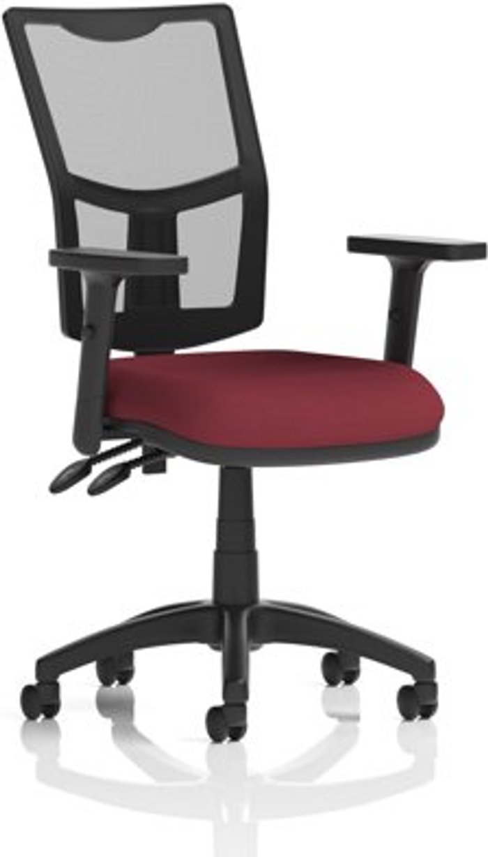 Office Monster | Eclipse II Eclipse II Lever Task Operator Chair Mesh Back With Bespoke Colour Seat in Ginseng Chilli With Height Adjustable Arms Eclipse II Eclipse II Lever Task Operator Chair Mesh Back With Bespoke Colour Seat in Ginseng Chilli With Height Adjustable Arms