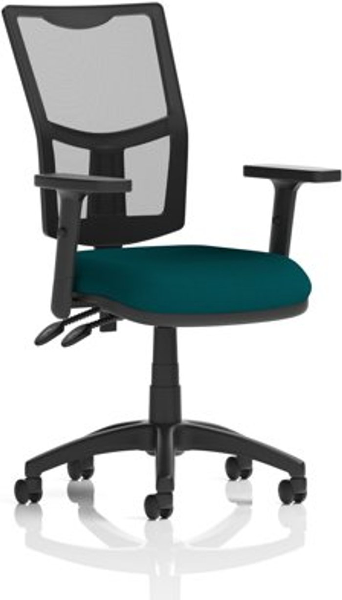 Office Monster | Eclipse II Eclipse II Lever Task Operator Chair Mesh Back With Bespoke Colour Seat in Teal With Height Adjustable Arms Eclipse II Eclipse II Lever Task Operator Chair Mesh Back With Bespoke Colour Seat in Teal With Height Adjustable Arms