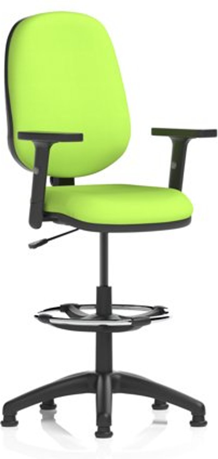Office Monster | Eclipse I Eclipse I Lever Task Operator Chair Lime Fully Bespoke Colour With Height Adjustable Arms with Hi Rise Draughtsman Kit Eclipse I Eclipse I Lever Task Operator Chair Lime Fully Bespoke Colour With Height Adjustable Arms with Hi Rise Draughtsman Kit