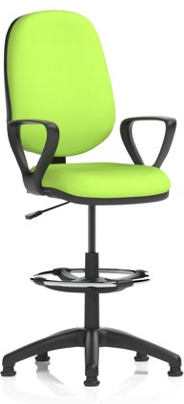 Office Monster | Eclipse I Eclipse I Lever Task Operator Chair Lime Fully Bespoke Colour With Loop Arms with Hi Rise Draughtsman Kit Eclipse I Eclipse I Lever Task Operator Chair Lime Fully Bespoke Colour With Loop Arms with Hi Rise Draughtsman Kit