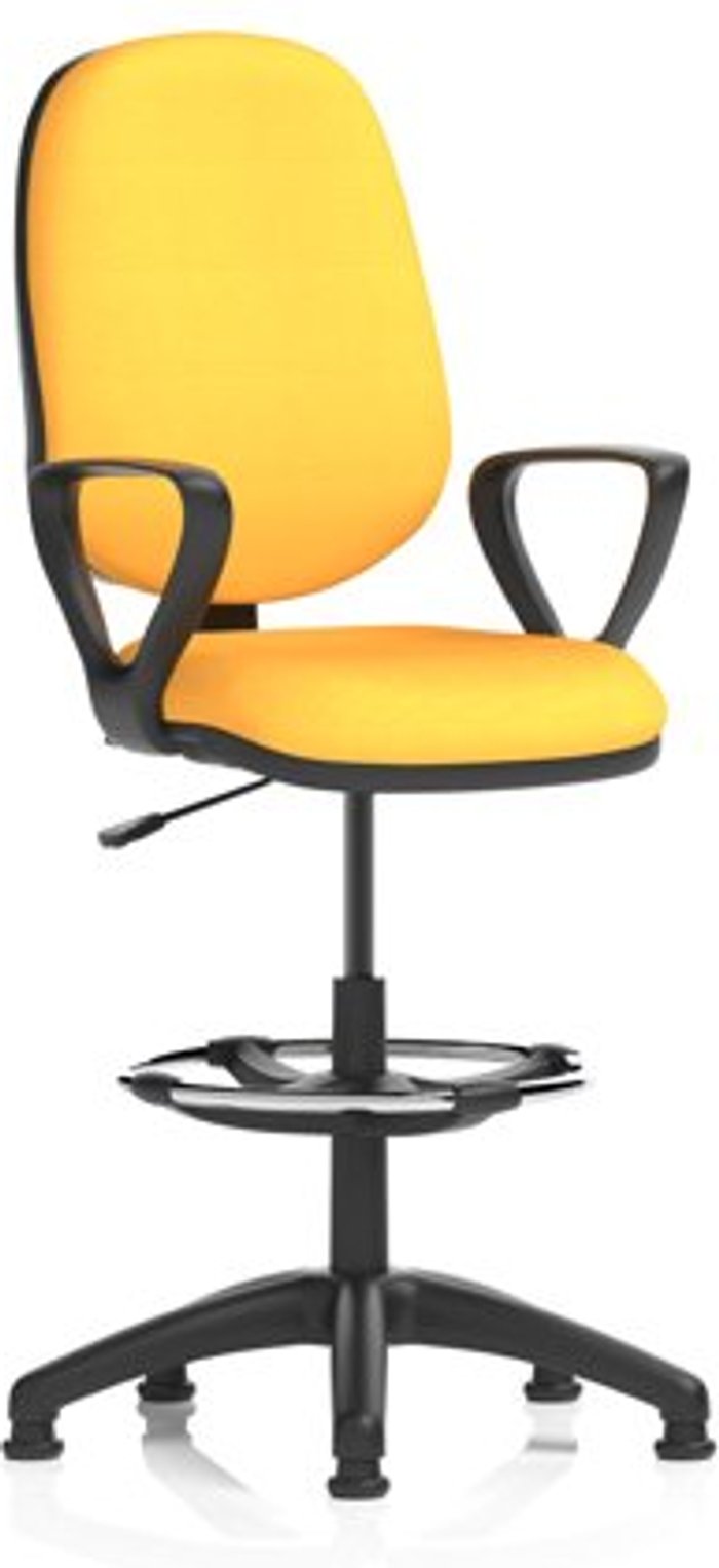 Office Monster | Eclipse I Eclipse I Lever Task Operator Chair Yellow Fully Bespoke Colour With Loop Arms with Hi Rise Draughtsman Kit Eclipse I Eclipse I Lever Task Operator Chair Yellow Fully Bespoke Colour With Loop Arms with Hi Rise Draughtsman Kit