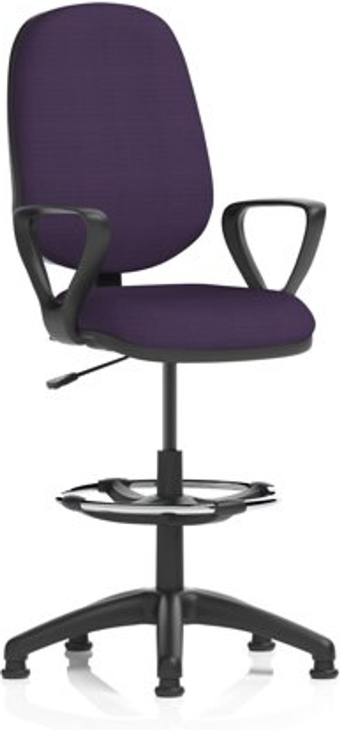 Office Monster | Eclipse I Eclipse I Lever Task Operator Chair Purple Fully Bespoke Colour With Loop Arms with Hi Rise Draughtsman Kit Eclipse I Eclipse I Lever Task Operator Chair Purple Fully Bespoke Colour With Loop Arms with Hi Rise Draughtsman Kit