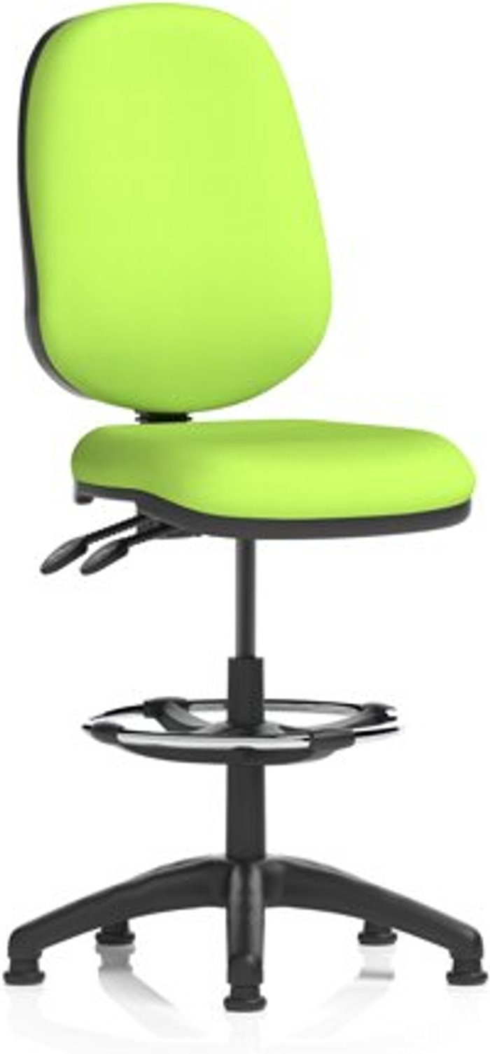 Office Monster | Eclipse II Eclipse II Lever Task Operator Chair Lime Fully Bespoke Colour With Hi Rise Draughtsman Kit Eclipse II Eclipse II Lever Task Operator Chair Lime Fully Bespoke Colour With Hi Rise Draughtsman Kit