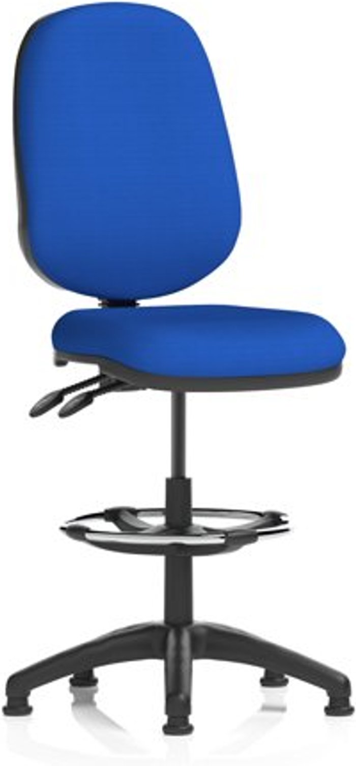 Office Monster | Eclipse II Eclipse II Lever Task Operator Chair Admiral Blue Fully Bespoke Colour With Hi Rise Draughtsman Kit Eclipse II Eclipse II Lever Task Operator Chair Admiral Blue Fully Bespoke Colour With Hi Rise Draughtsman Kit
