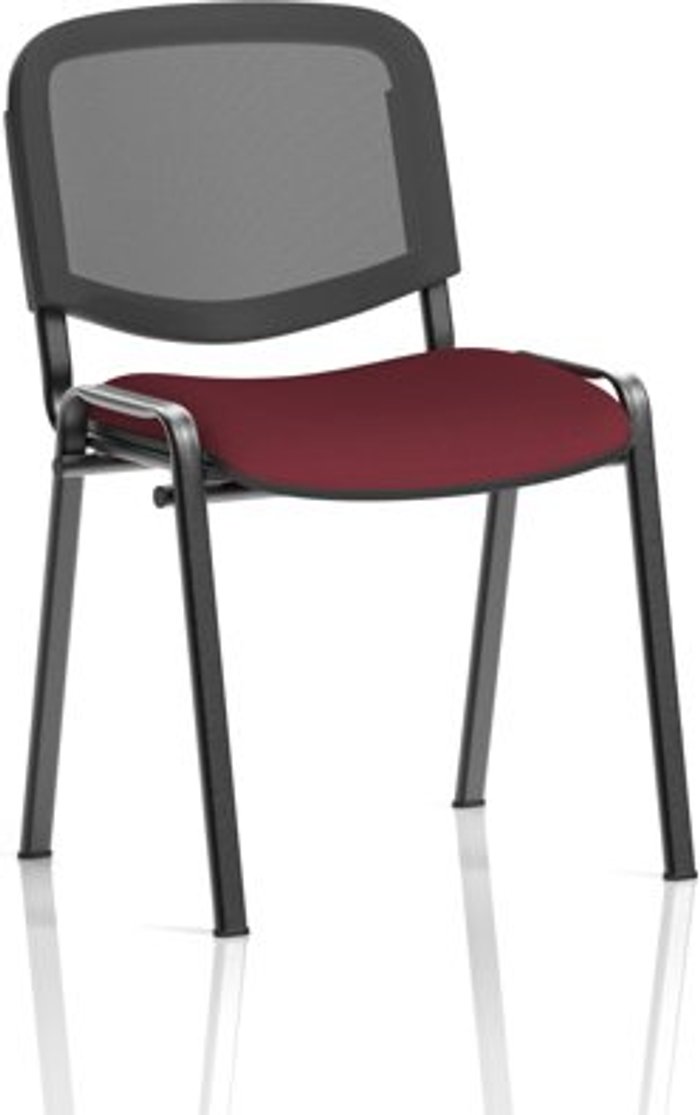 Office Monster | ISO ISO Black Frame Mesh Back Bespoke Colour Fabric - (Min Order Qty X 4) Ginseng Chilli ISO ISO Black Frame Mesh Back Bespoke Colour Fabric - (Min Order Qty X 4) Ginseng Chilli