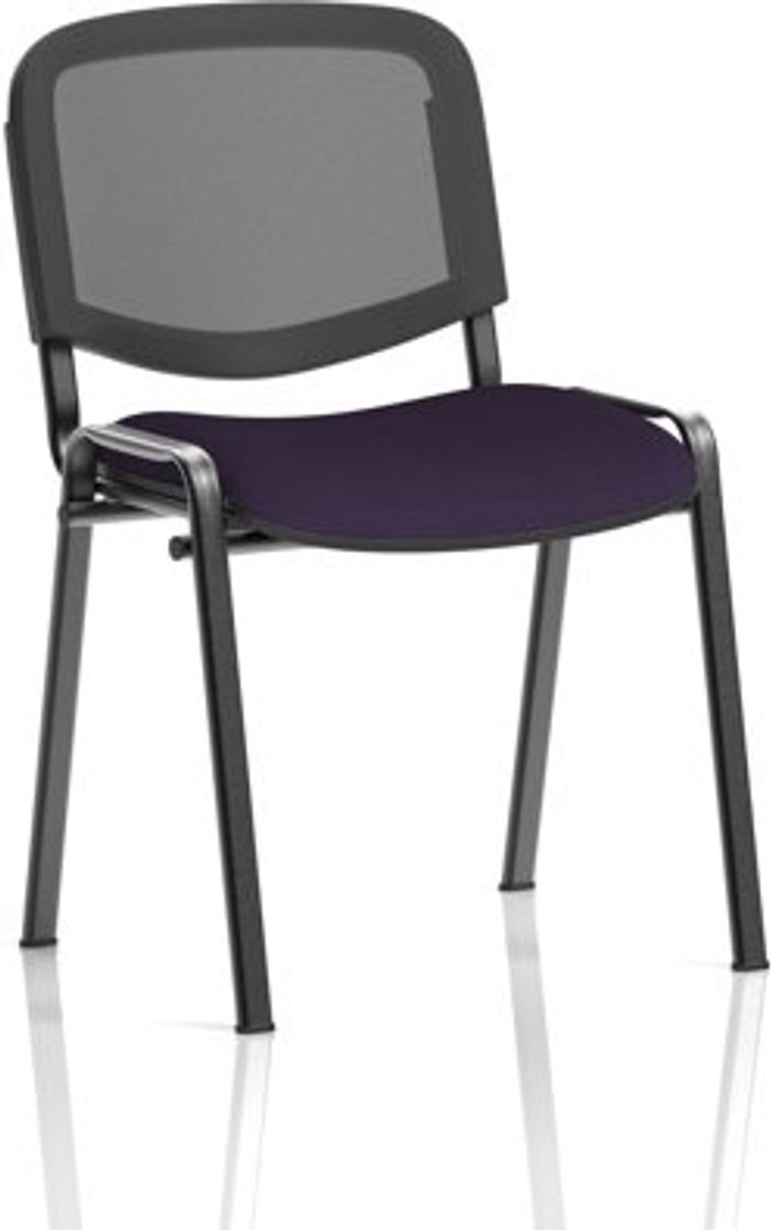 Office Monster | ISO ISO Black Frame Mesh Back Bespoke Colour Fabric - (Min Order Qty X 4) Purple ISO ISO Black Frame Mesh Back Bespoke Colour Fabric - (Min Order Qty X 4) Purple