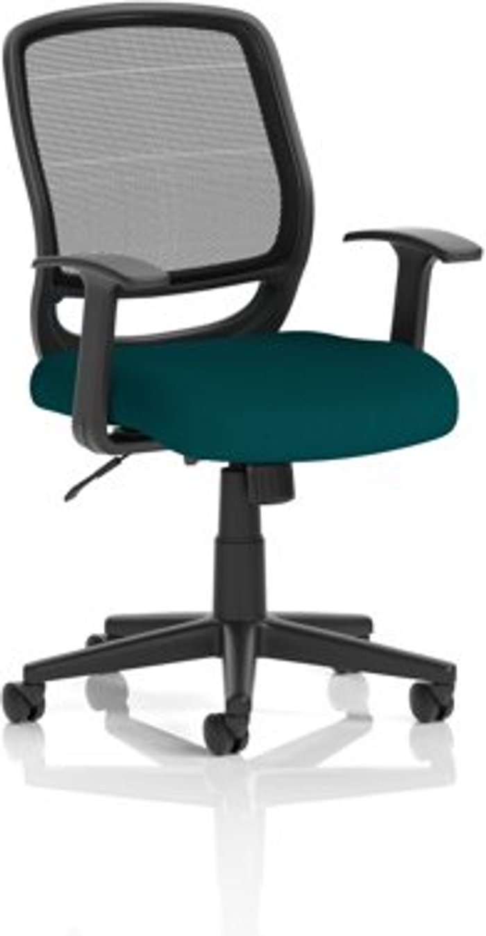 Office Monster | Mave Mave Task Operator Chair Black Mesh With Arms Bespoke Colour Seat Teal Mave Mave Task Operator Chair Black Mesh With Arms Bespoke Colour Seat Teal