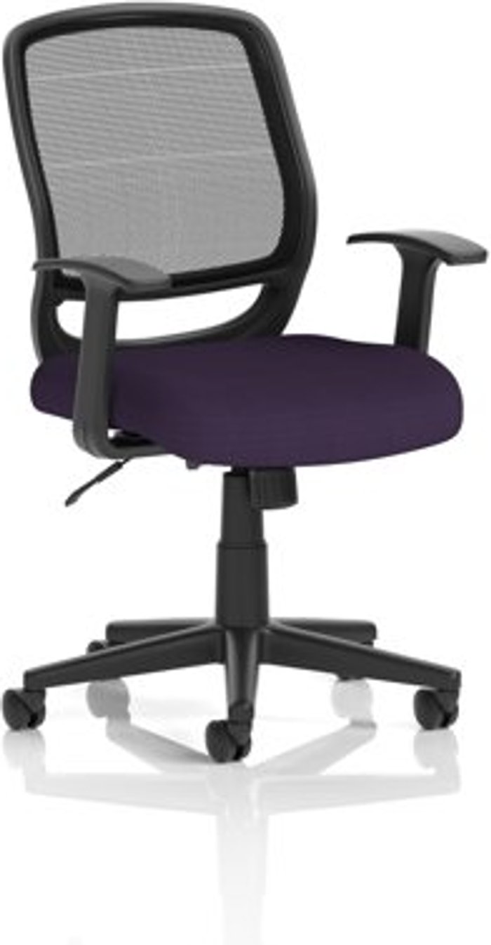Office Monster | Mave Mave Task Operator Chair Black Mesh With Arms Bespoke Colour Seat Purple Mave Mave Task Operator Chair Black Mesh With Arms Bespoke Colour Seat Purple