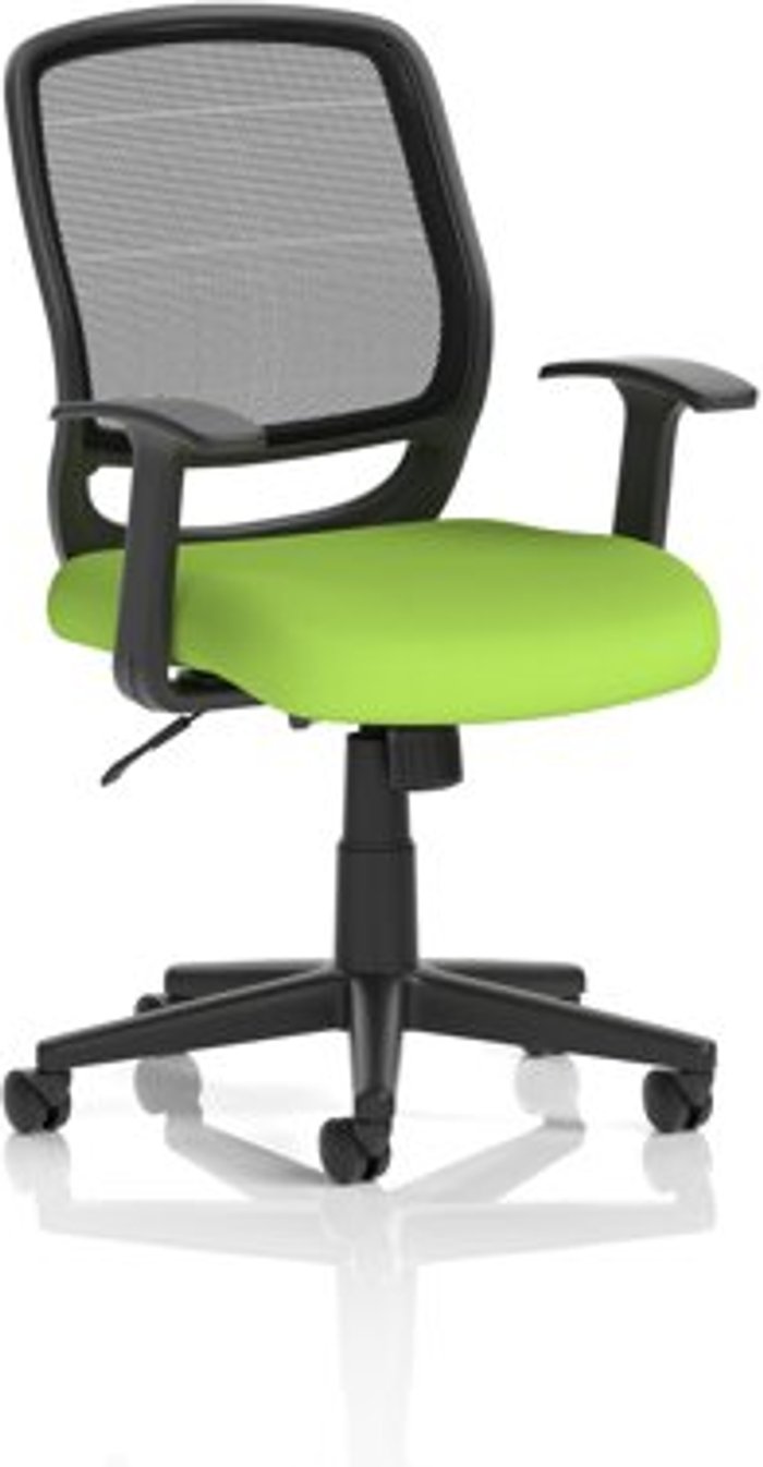Office Monster | Mave Mave Task Operator Chair Black Mesh With Arms Bespoke Colour Seat Lime Mave Mave Task Operator Chair Black Mesh With Arms Bespoke Colour Seat Lime