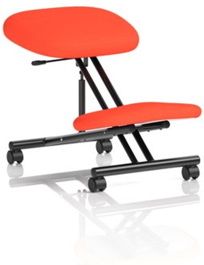 Office Monster | Kneeler Kneeling Stool Black Frame Bespoke Colour Tabasco Red Kneeler Kneeling Stool Black Frame Bespoke Colour Tabasco Red
