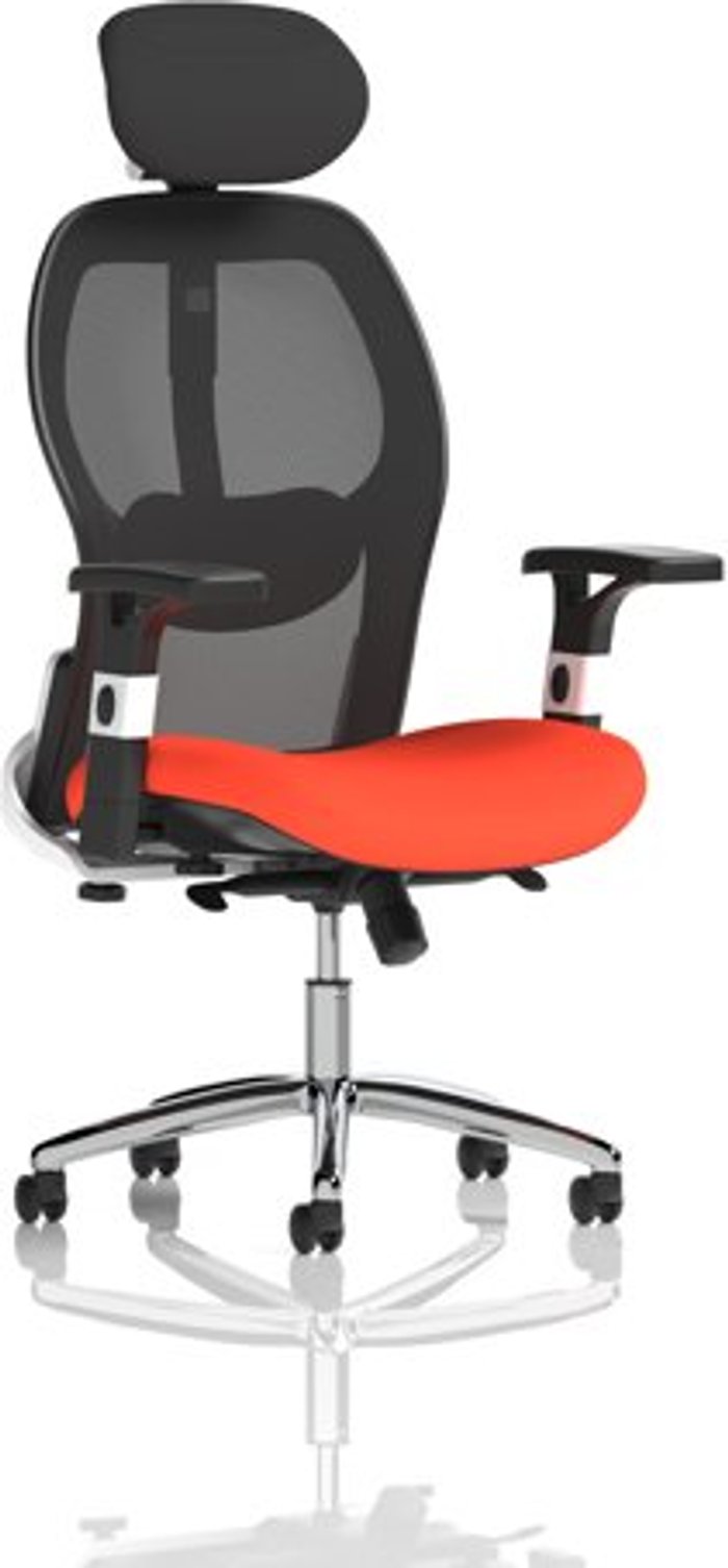 Office Monster | Sanderson Sanderson II Upholstered Seat Only Tabasco Red Mesh Back Chair Sanderson Sanderson II Upholstered Seat Only Tabasco Red Mesh Back Chair