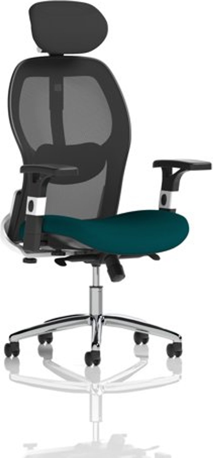 Office Monster | Sanderson Sanderson II Upholstered Seat Only Maringa Teal Mesh Back Chair Sanderson Sanderson II Upholstered Seat Only Maringa Teal Mesh Back Chair