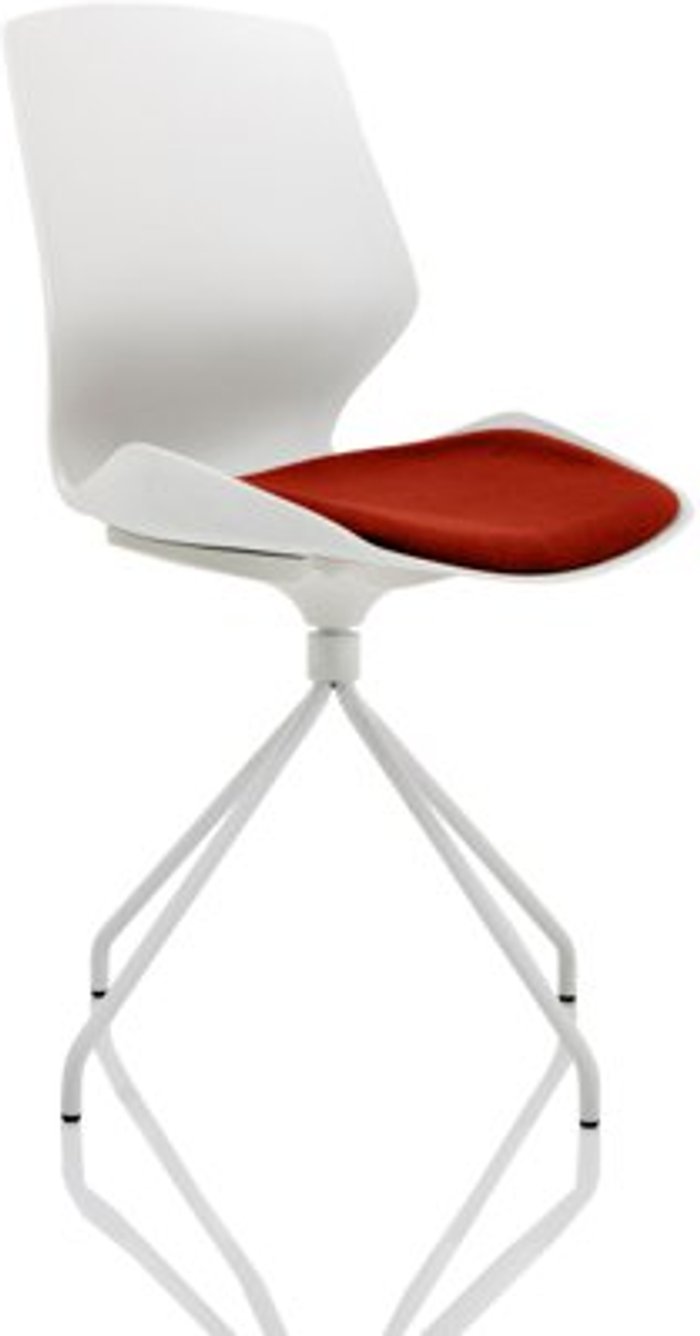 Office Monster | Florence Florence Spindle White Frame Visitor Chair in Ginseng Chilli Florence Florence Spindle White Frame Visitor Chair in Ginseng Chilli
