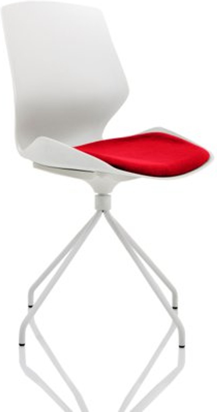 Office Monster | Florence Florence Spindle White Frame Visitor Chair in Bergamot Cherry Florence Florence Spindle White Frame Visitor Chair in Bergamot Cherry