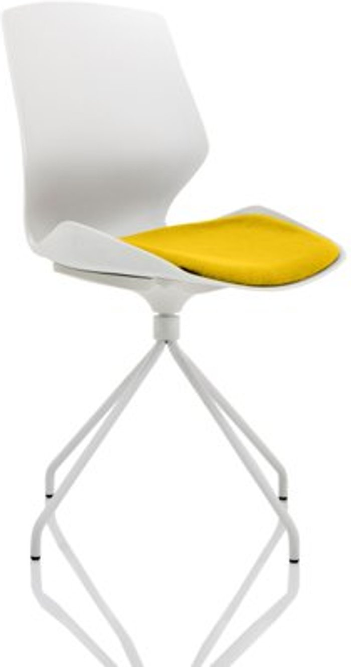 Office Monster | Florence Florence Spindle White Frame Visitor Chair in Senna Yellow Florence Florence Spindle White Frame Visitor Chair in Senna Yellow